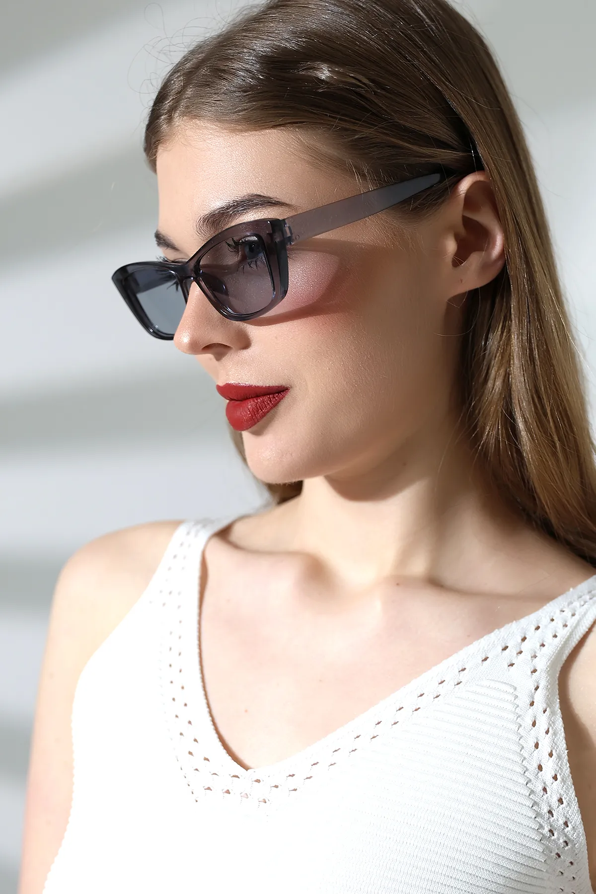 Kadın Füme Cat Eyes Güneş Gözlüğü 23009 C5 Kadın Füme Cat Eyes Güneş Gözlüğü 23009 C5