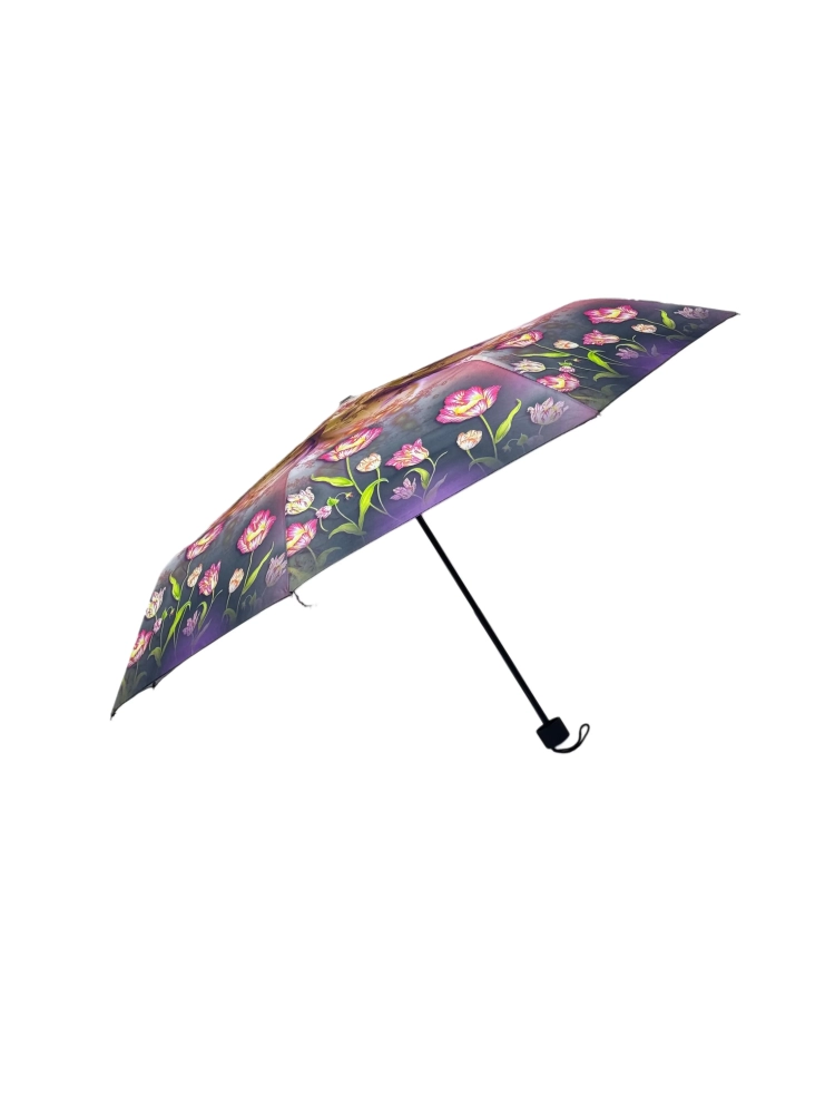 Çiçek Desenli 8 Telli Çok Renkli Manuel Kadın Şemsiye