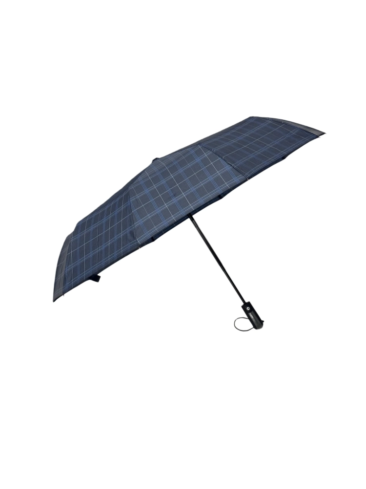 Çizgi Desenli 10 Telli Gri Tam Otomatik Erkek Şemsiyesi