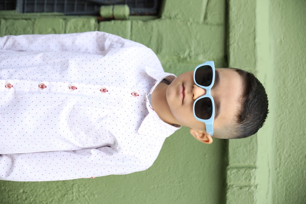 Çocuk Bebe Mavisi Kare UV400 Güneş Gözlüğü