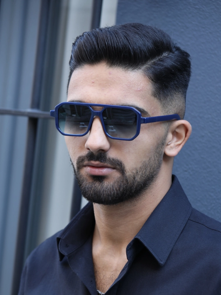 Erkek Lacivert Kare Polarize Güneş Gözlüğü23001-1