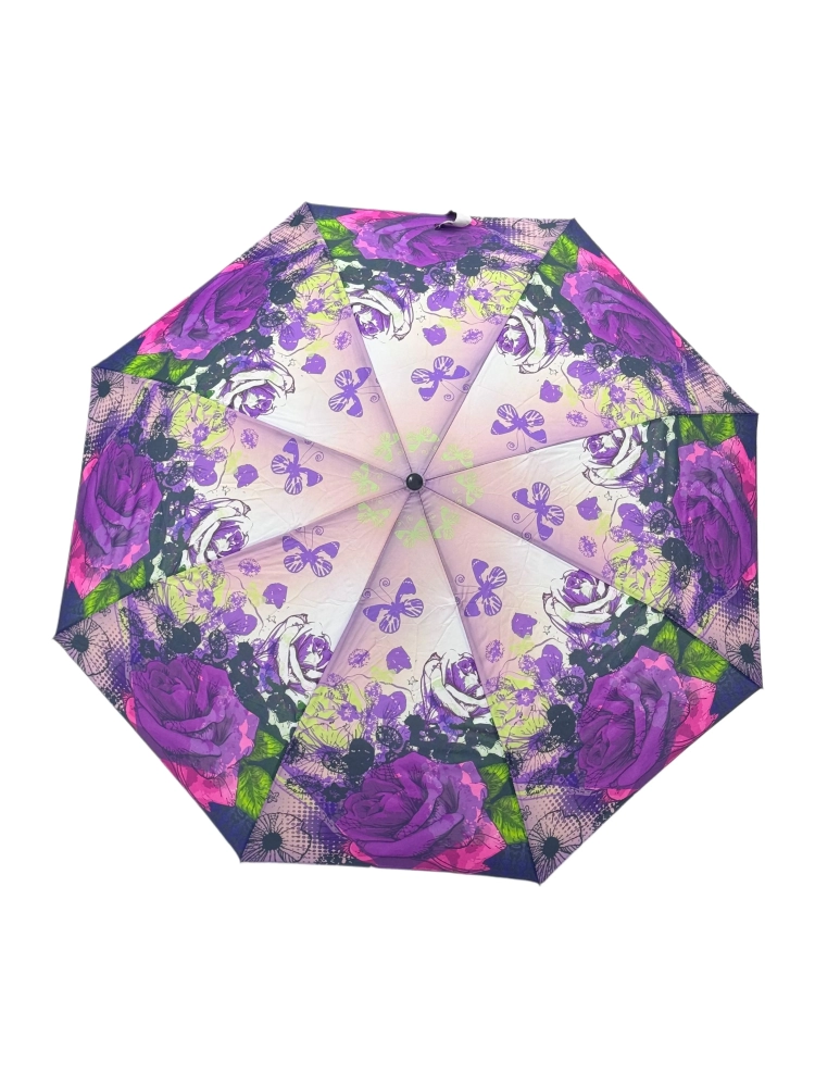 Gül Desenli 8 Telli Mor Çocuk Şemsiyesi