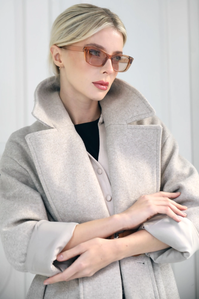 Kadın Bal Rengi Retro Kedi Gözü Güneş Gözlüğü 23009