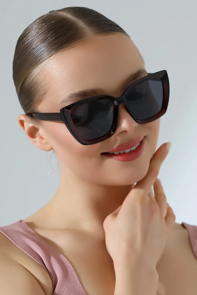 Kadın Cat Eyes Kahverengi Güneş Gözlüğü 23026 c3