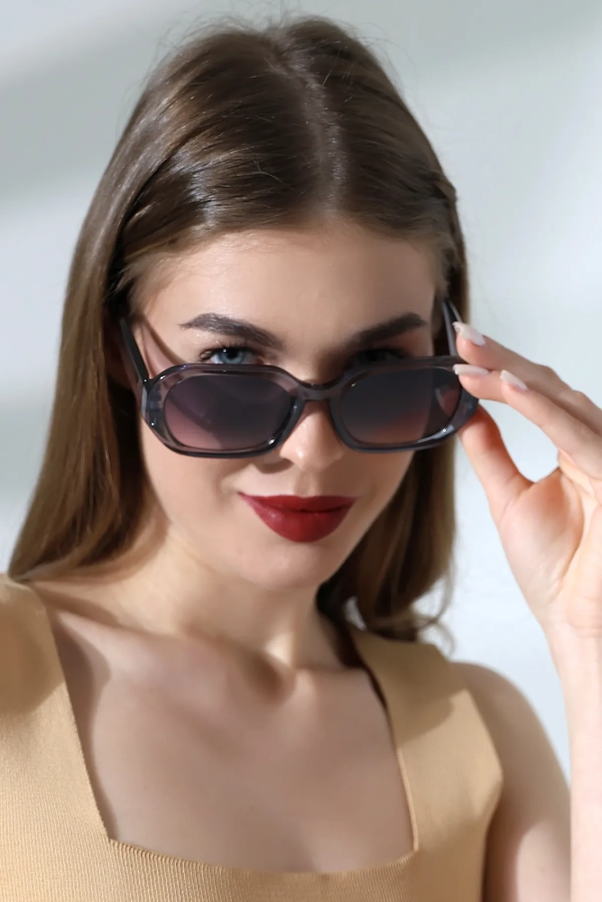 Kadın Dikdörtgen Füme Güneş Gözlüğü 23027 c5