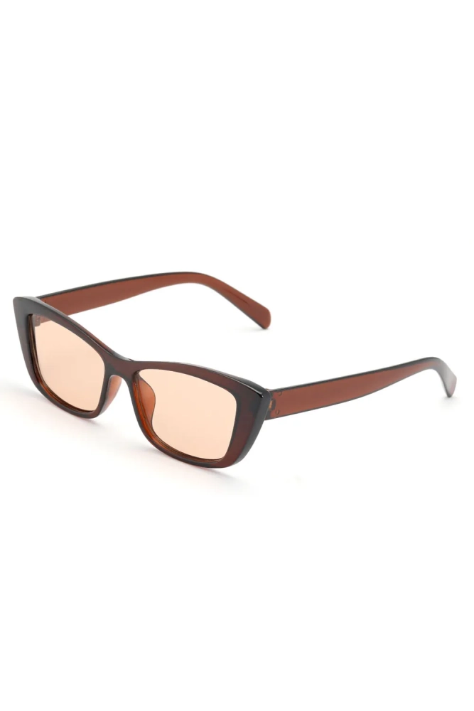 Kadın Dikdörtgen Güneş Gözlüğü Kahverengi Çerçeve 23009