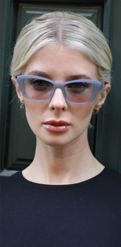 Kadın Gri Kemik Çerçeve Kedi Gözü Dikdörtgen Güneş Gözlüğü