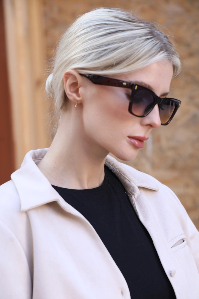 Kadın Kahve Kare Güneş Gözlüğü 23014