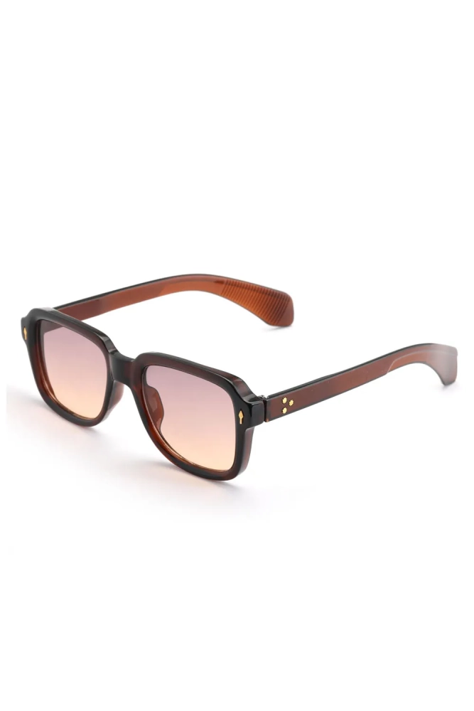 Kadın Kare Güneş Gözlüğü Aksesuarlı Kahve Rengi 23023