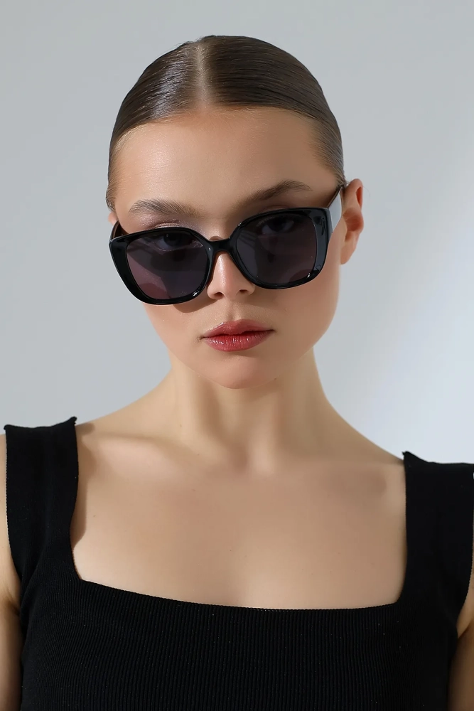 Kadın Kare Siyah Güneş Gözlüğü 23021 c2