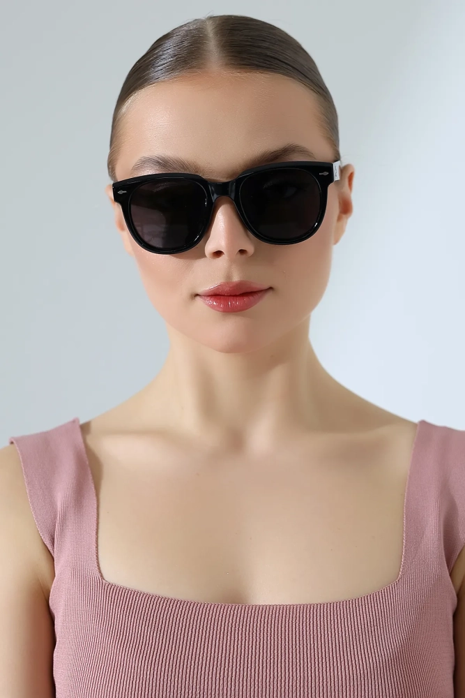 Kadın Kare Siyah Güneş Gözlüğü 23037-1 c2
