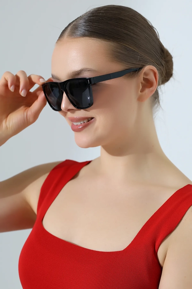 Kadın Kare Siyah Polarize Güneş Gözlüğü 23041 c2 p