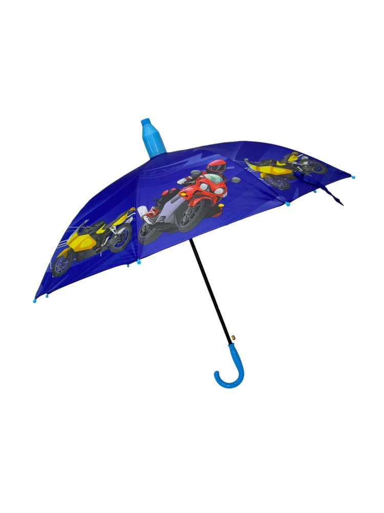 Motor 2 Desenli 8 Telli Mavi Çocuk Şemsiyesi
