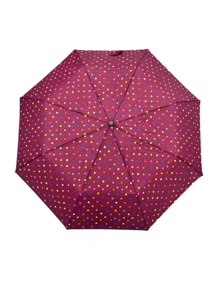 Nokta Desenli 8 Telli Bordo Manuel Kadın Şemsiyesi