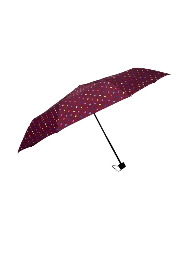 Nokta Desenli 8 Telli Bordo Manuel Kadın Şemsiyesi