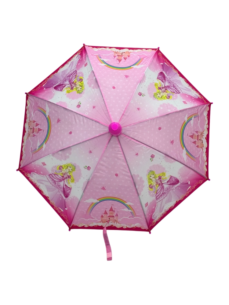 Prenses 3 Desenli 8 Telli Pembe Çocuk Şemsiyesi