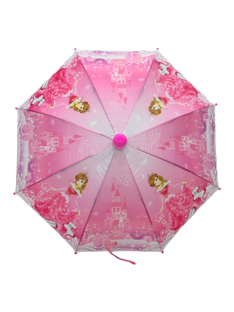Prenses Desenli 8 Telli Pembe Çocuk Şemsiyesi
