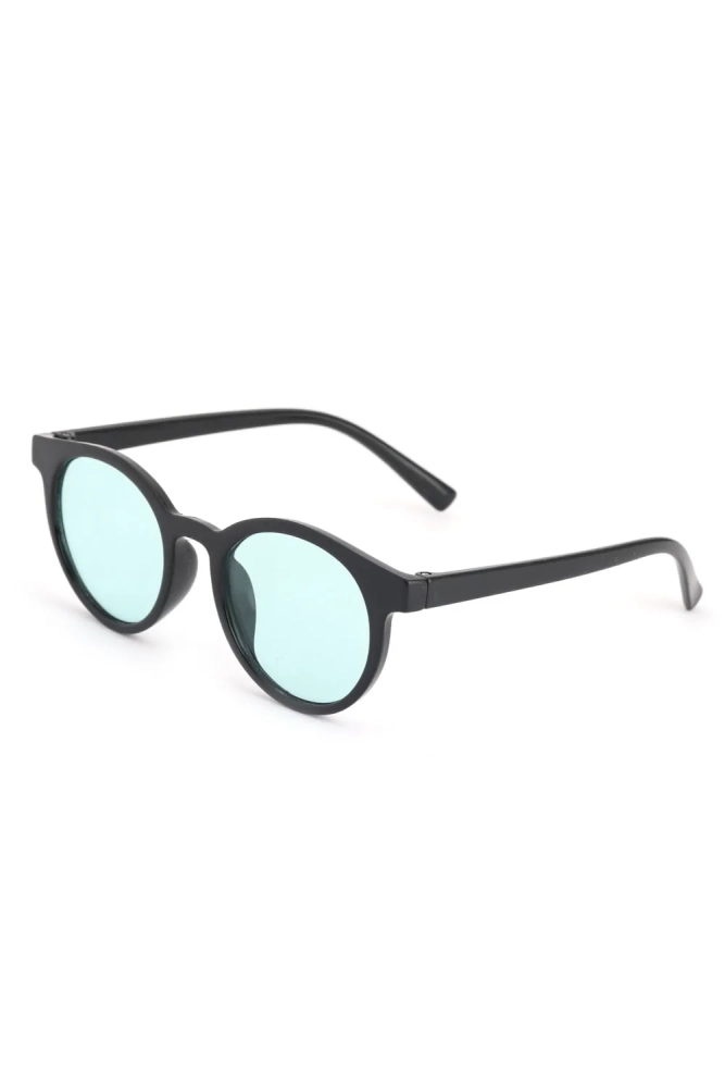 Siyah Yuvarlak Kemik Çerçeveli Gri Camlı Çocuk Güneş Gözlüğü 23003-2
