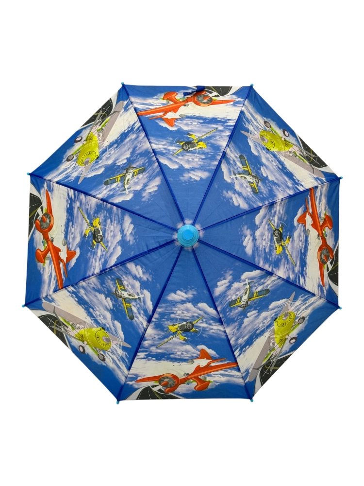 Uçak Desenli 8 Telli Çok Renkli Çocuk Şemsiyesi