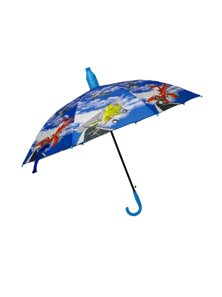 Uçak Desenli 8 Telli Çok Renkli Çocuk Şemsiyesi