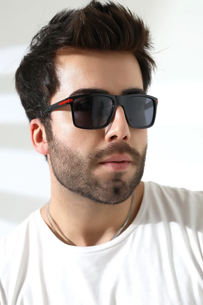 Erkek Kare Aksesuarlı Polarize Güneş Gözlüğü 23059 C2 P Erkek Kare Aksesuarlı Polarize Güneş Gözlüğü 23059 C2 P