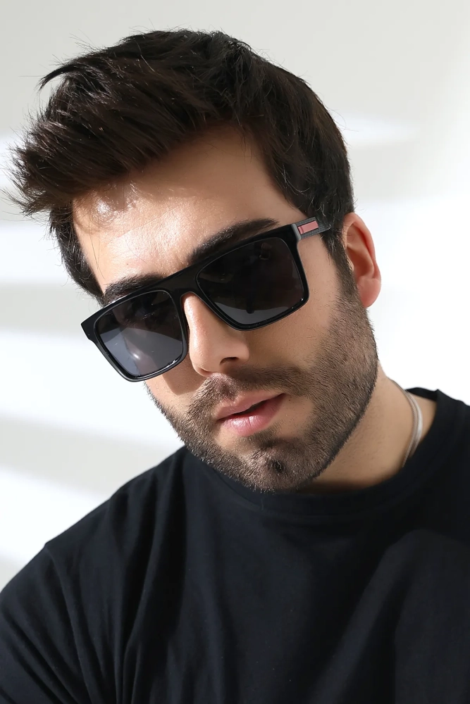 Erkek Kare Aksesuarlı Polarize Güneş Gözlüğü 23061 C2 P Erkek Kare Aksesuarlı Polarize Güneş Gözlüğü 23061 C2 P
