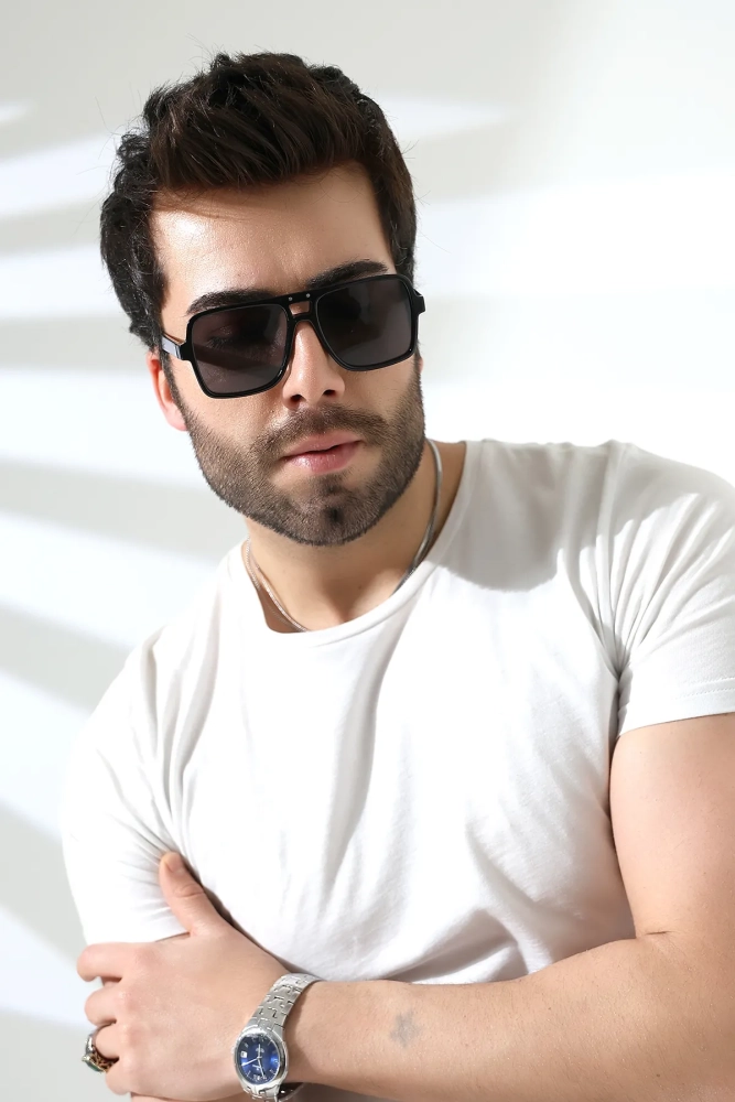 Erkek Retro Aksesuarlı Güneş Gözlüğü 23011 C2 Erkek Retro Aksesuarlı Güneş Gözlüğü 23011 C2