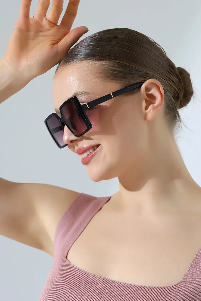 Kadın Kelebek Gold Aksesuarlı Güneş Gözlüğü 23066 c2 Kadın Kelebek Gold Aksesuarlı Güneş Gözlüğü 23066 c2